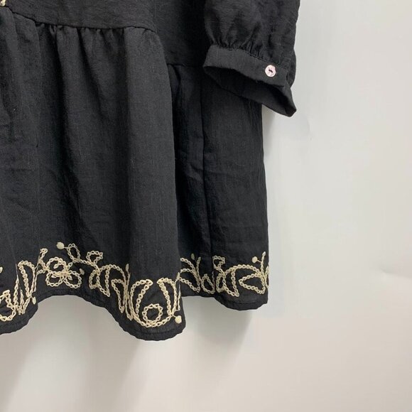 Zara Women's Embroidered Pullover Long Sleeve Front‎ Tie Mini Dress Size M - Picture 5 of 13